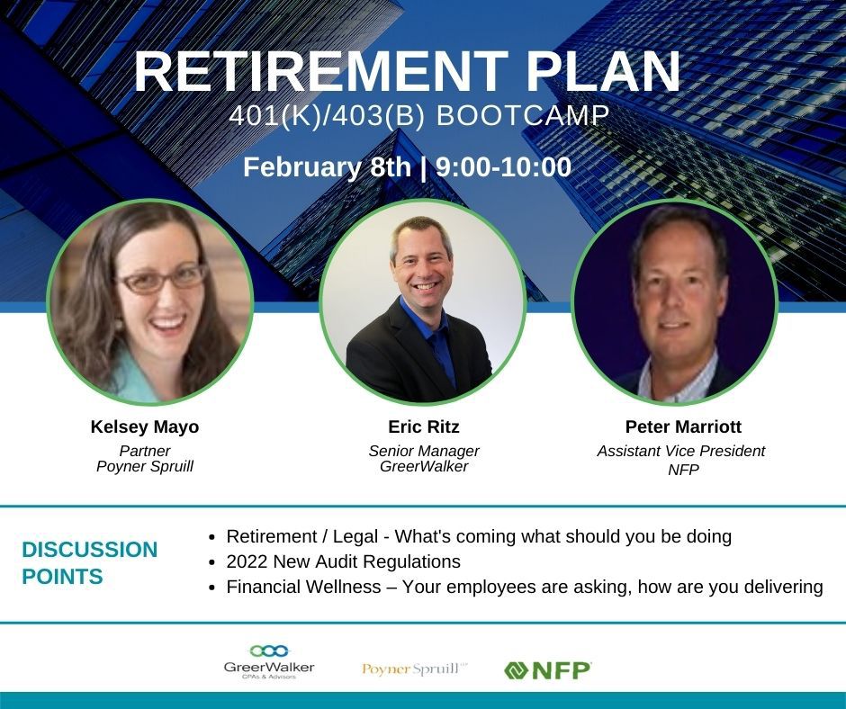 Retirement Plan Webinar,  GreerWa;ler_Retirement_Bootcamp
