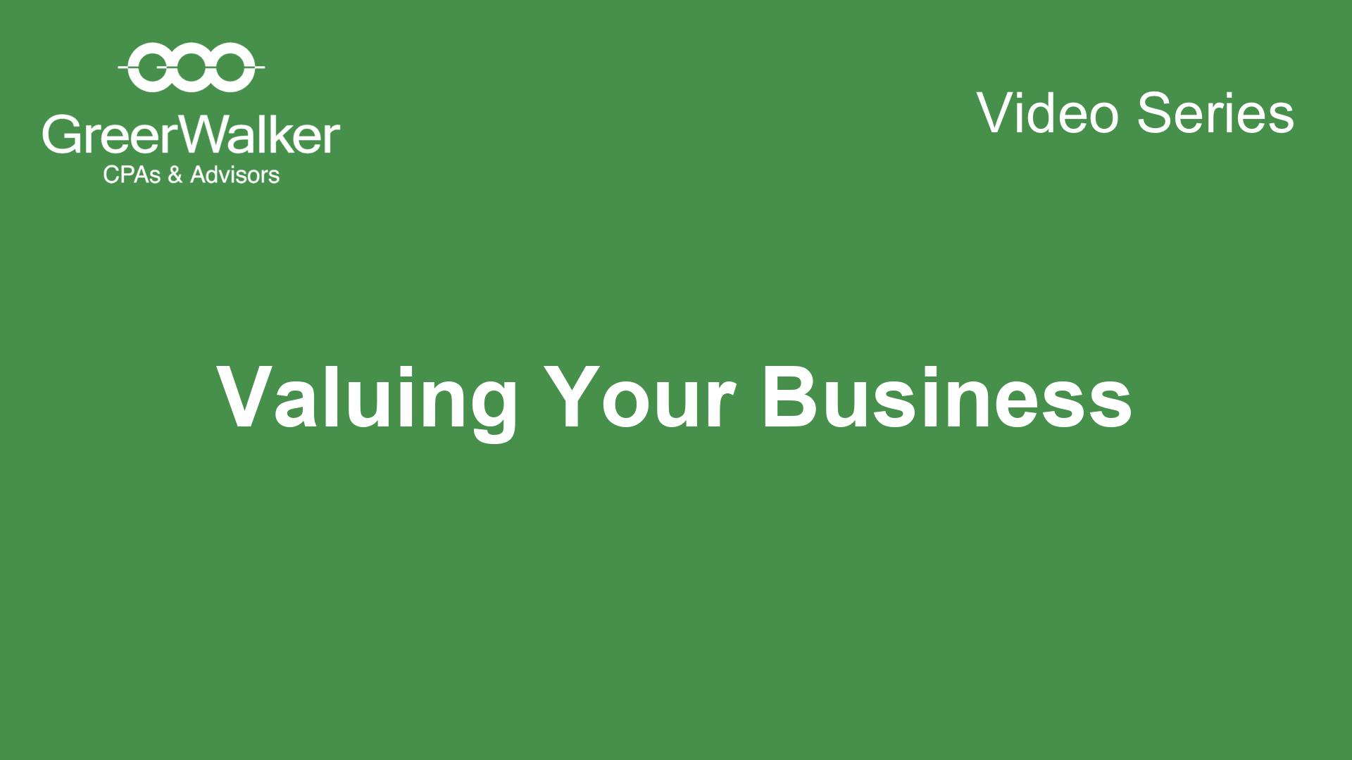 Valuing Your Business